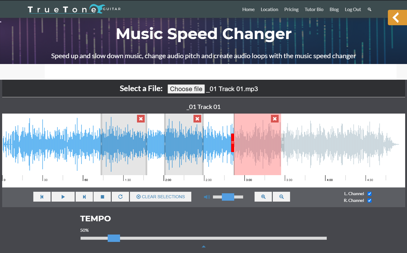 2. Music Speed Changer - Select Audio Sections